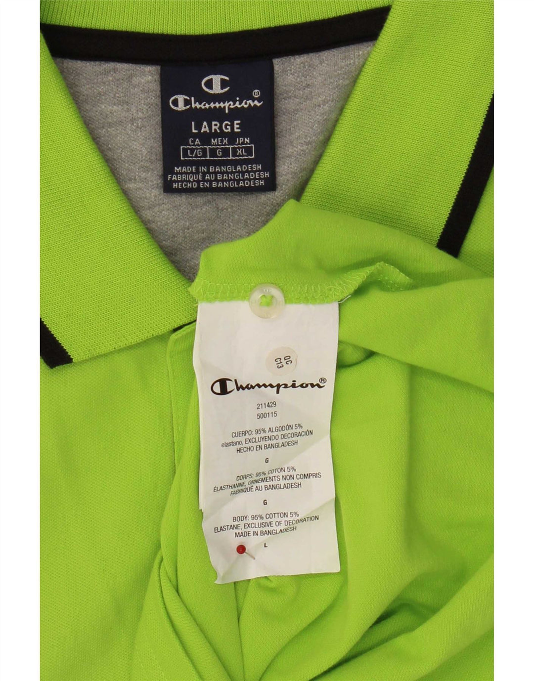 Polo da uomo Champion grande in cotone verde