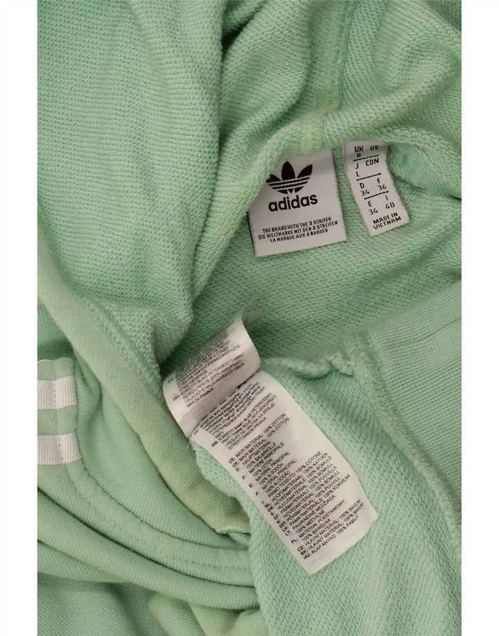 Maglione corto con cappuccio oversize da donna ADIDAS UK 8 piccolo cotone verde