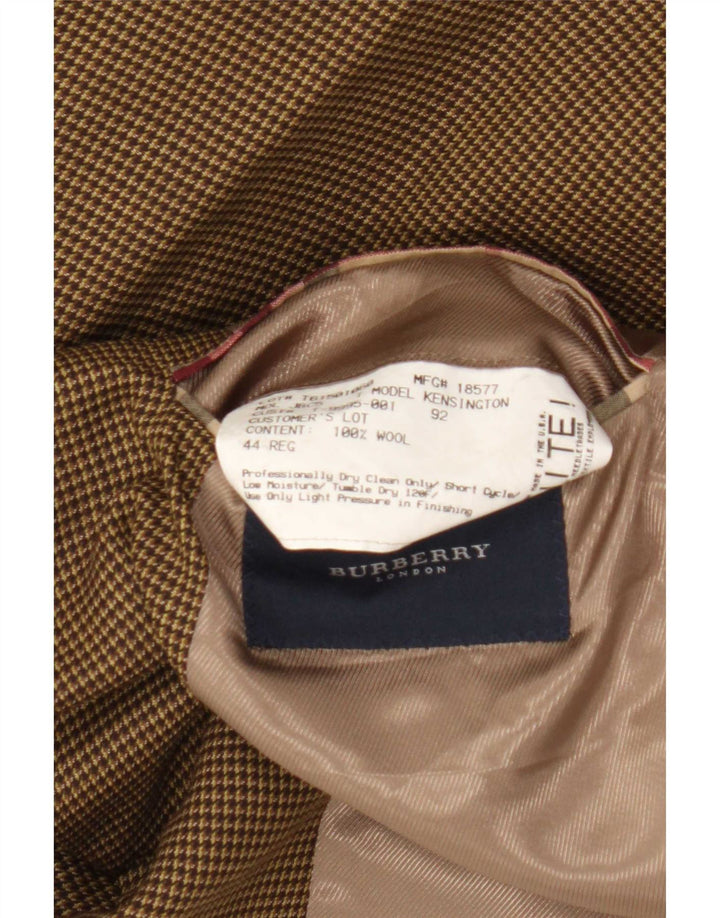 Giacca blazer da uomo a 2 bottoni Burberry UK 44 grande lana pied de poule marrone