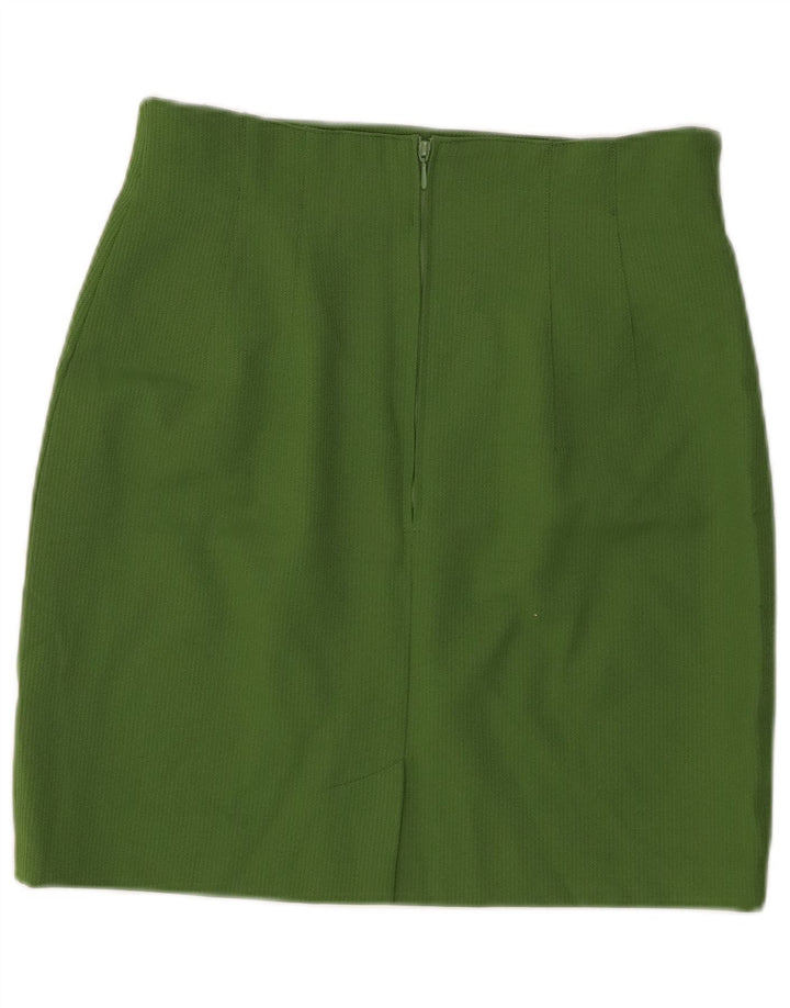 Minigonna vintage da donna a vita alta IT 40 W28 poliestere verde