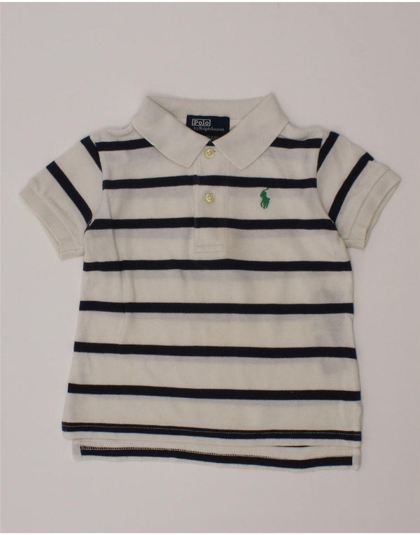 Polo Ralph Lauren da neonato, 9-12 mesi, in cotone a righe bianche