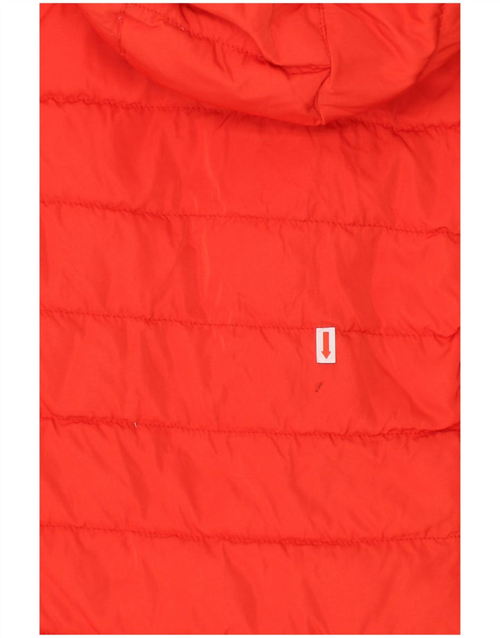 JACK WILLS Gilet imbottito con cappuccio da donna UK 8 piccolo poliestere rosso