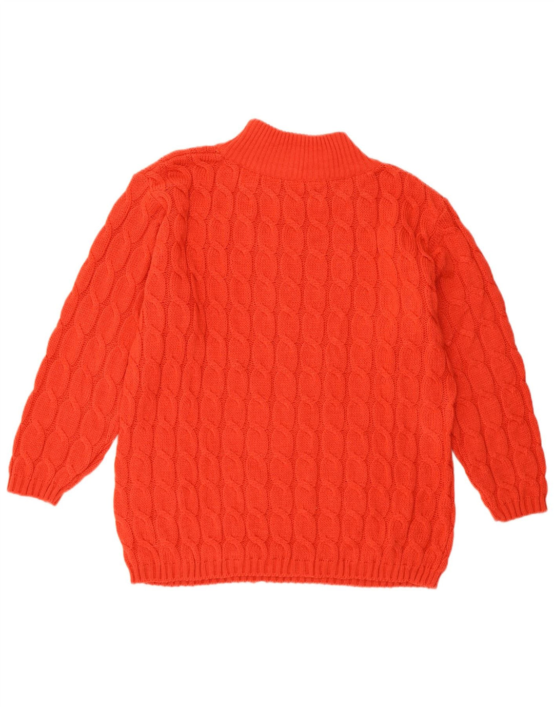 Maglione maglione collo alto da donna VINTAGE UK 14 lana rossa media