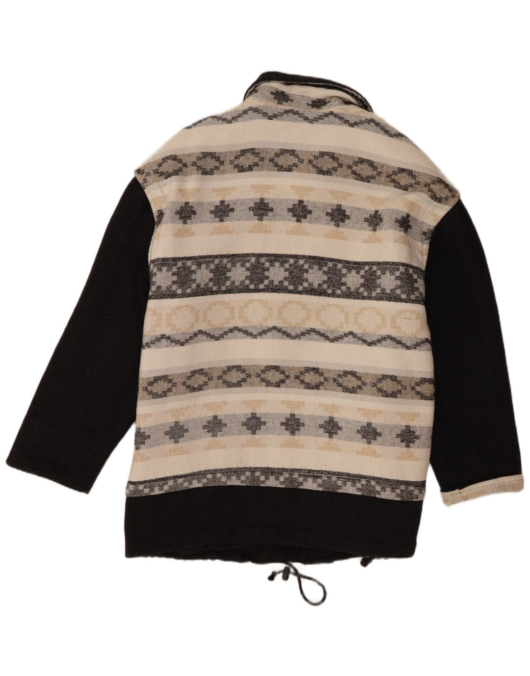 Cappotto vintage da donna oversize a vento UK 18 XL Beige geometrico