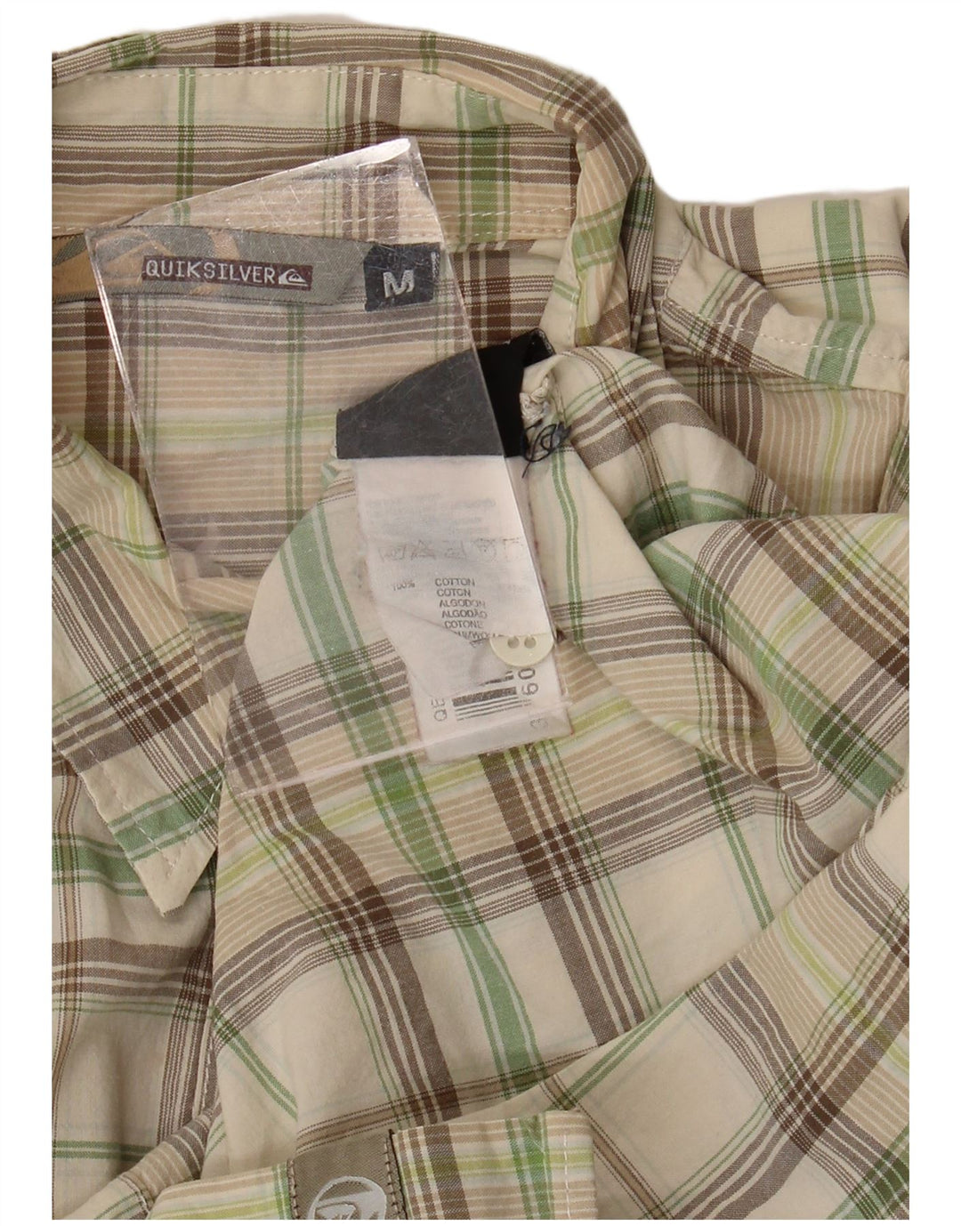 Camicia da uomo Quiksilver in cotone a quadri verde medio