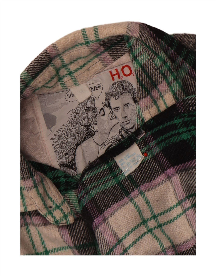 Camicia vintage da uomo in flanella di lana a quadri multicolore media