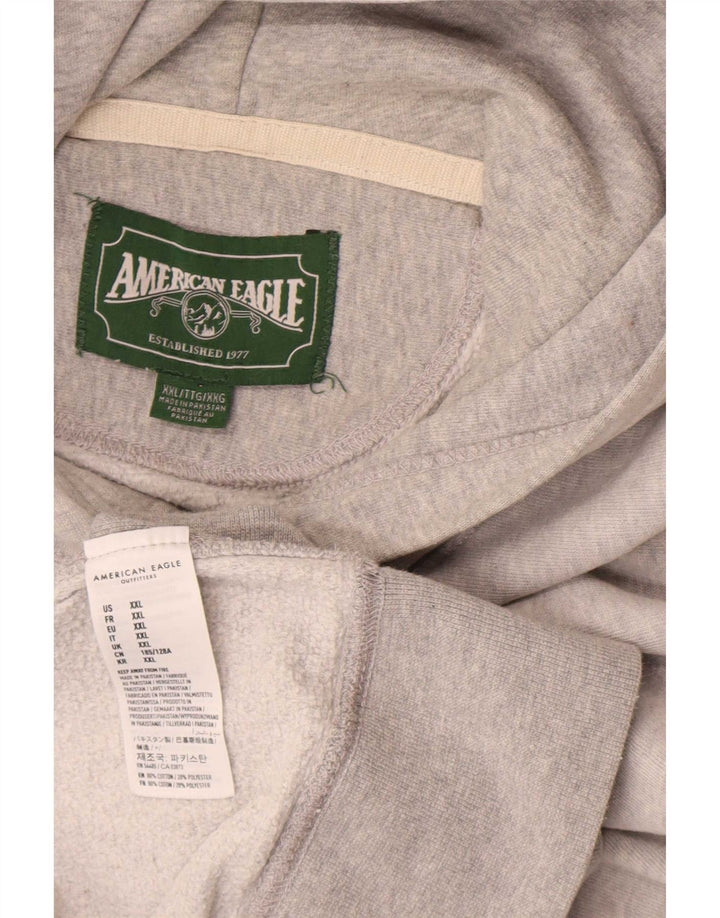 Felpa con cappuccio grafica da uomo American Eagle 2XL cotone grigio