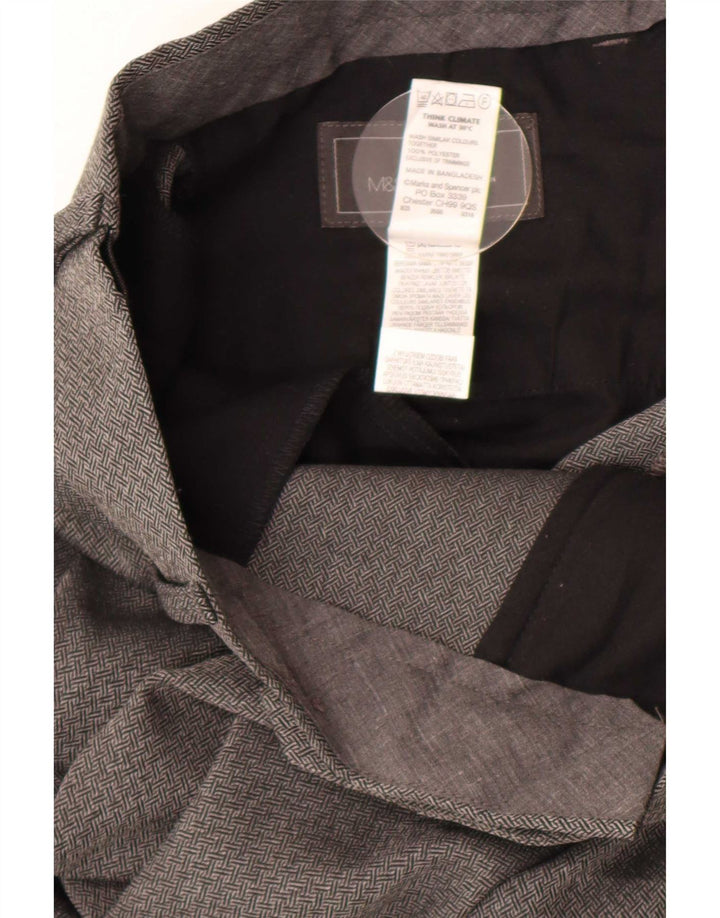 Pantaloni da abito dritti su misura da uomo Marks & Spencer W34 L31 grigi