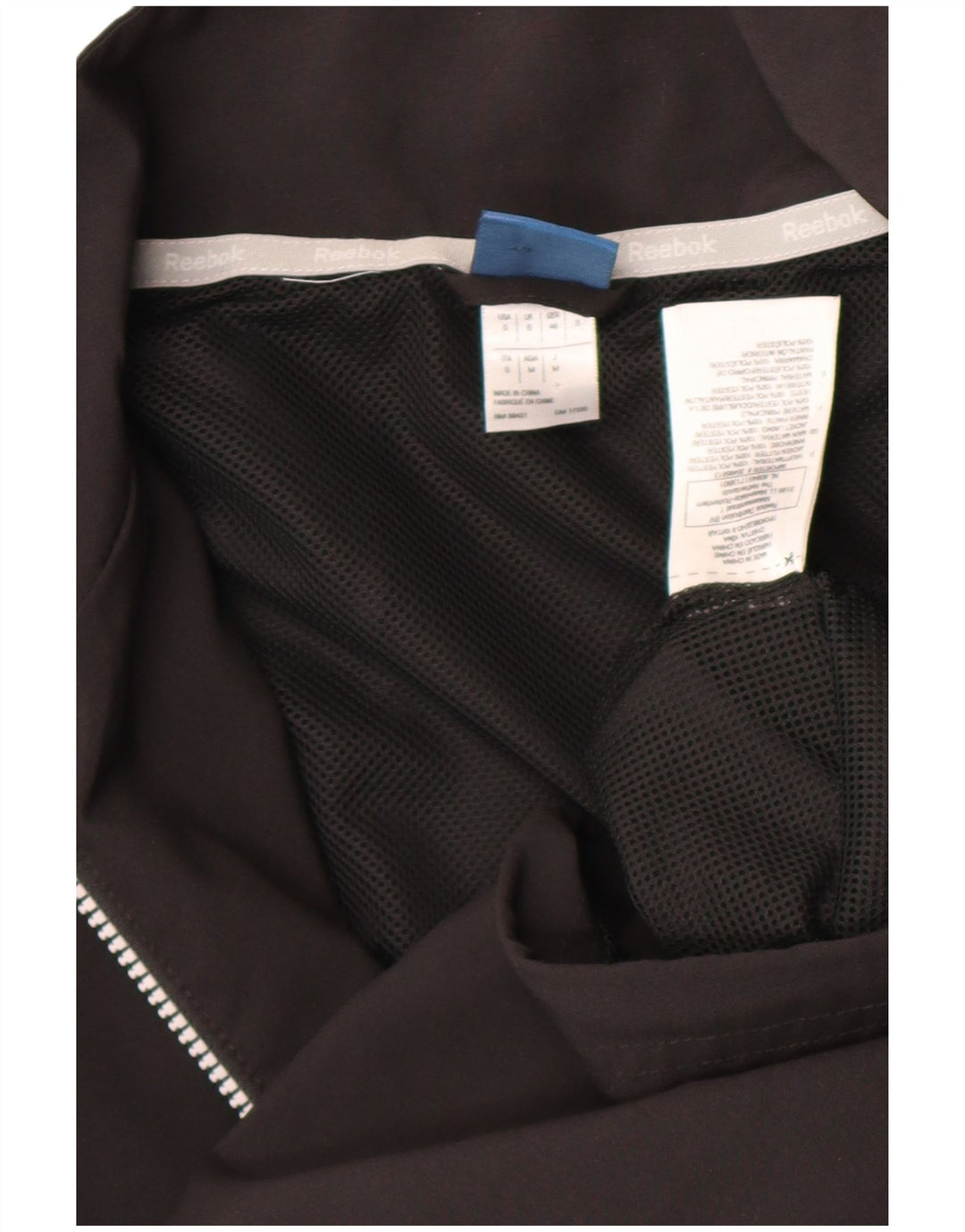 Giacca da ginnastica da uomo Reebok Small nera in poliestere color block