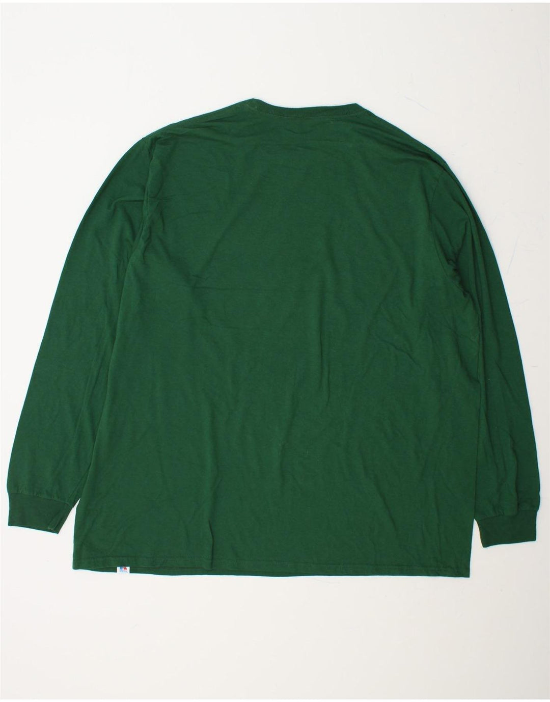 RUSSELL ATHLETIC Mens Top Long Sleeve 2XL Green Cotton Vintage Russell Athletic and Second-Hand Russell Athletic from Messina Hembry 