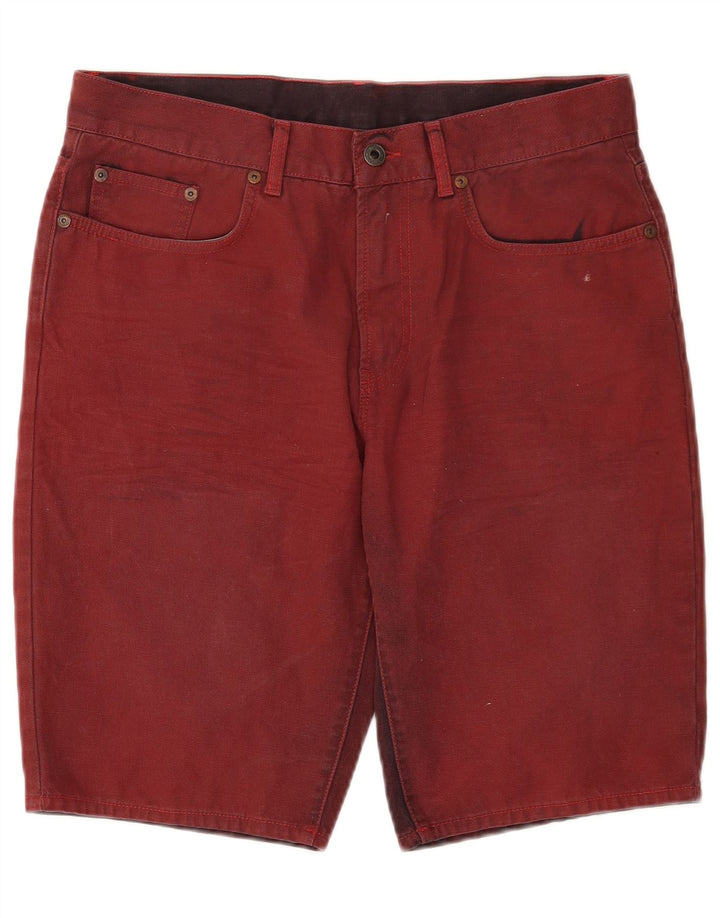 Pantaloncini di jeans da uomo Marks & Spencer W32 cotone rosso medio