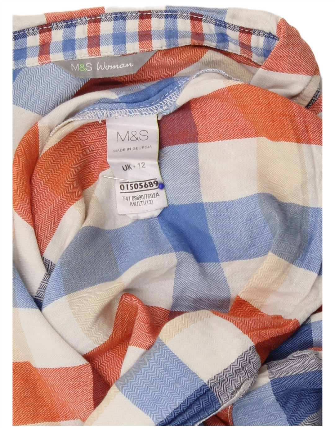 Camicia in flanella da donna Marks & Spencer UK 12 Check multicolore medio