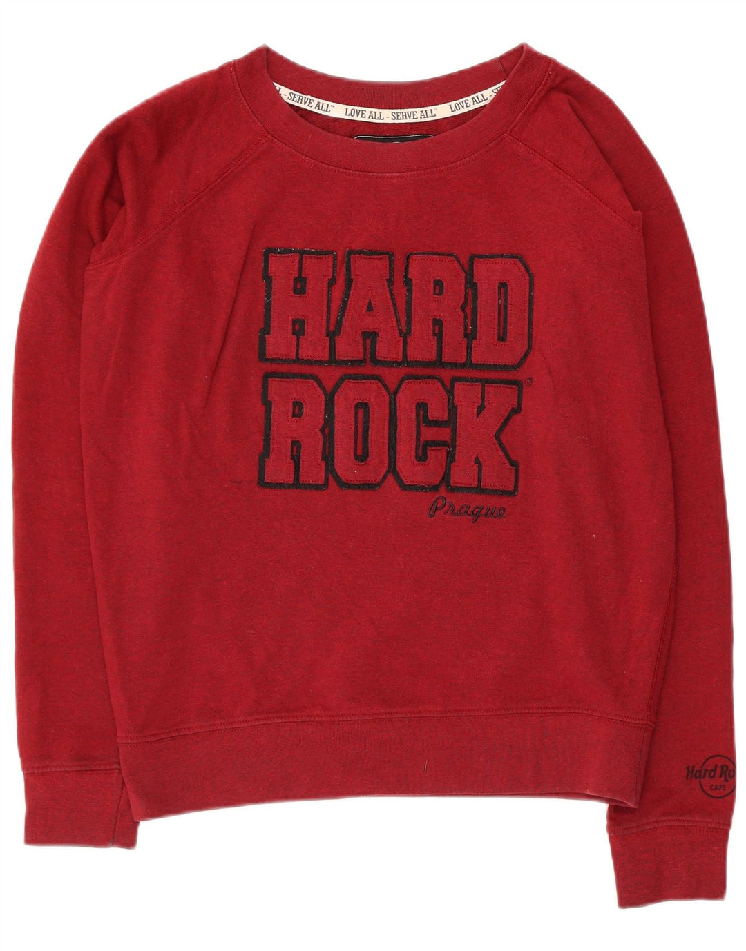 HARD ROCK CAFE Felpa con grafica Praga da donna UK 16 Large Rossa