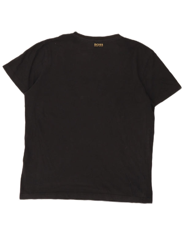 T-shirt grafica da uomo Hugo Boss Top grande in cotone nero