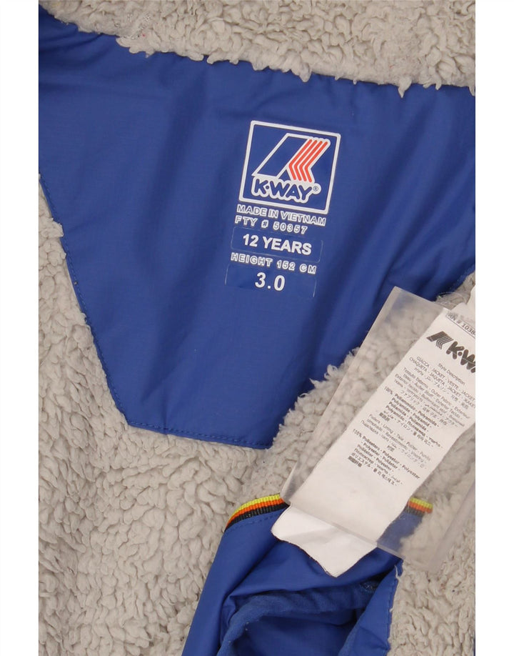 Giacca a vento con cappuccio K-Way Bambino 11-12 anni Blu in poliammide
