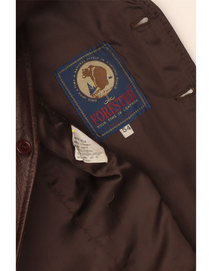 Gilet in pelle da uomo Forester IT 54 XL in pelle marrone