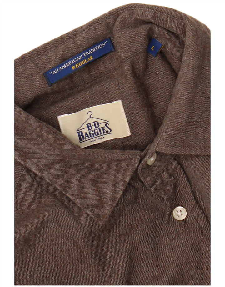 B.D. BAGGIES Camicia da uomo in flanella vestibilità regolare, grande marrone