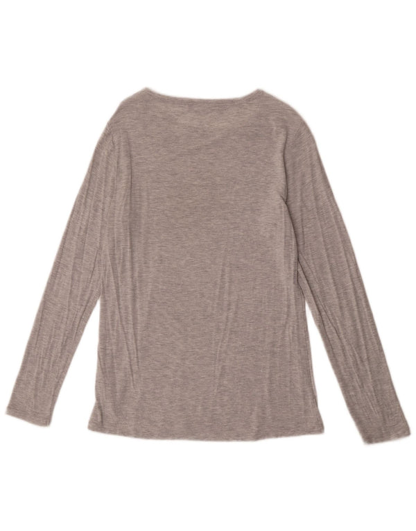 Top manica lunga da donna Marks & Spencer UK 14 grigio medio modal