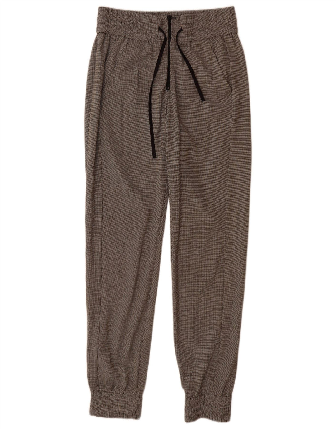 Pantaloni chino da jogging da donna Zara XS W24 L30 poliestere pied de poule grigio