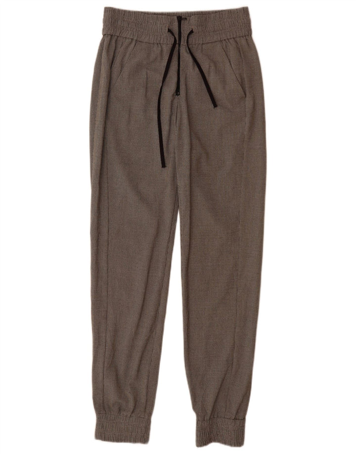 Pantaloni chino da jogging da donna Zara XS W24 L30 poliestere pied de poule grigio