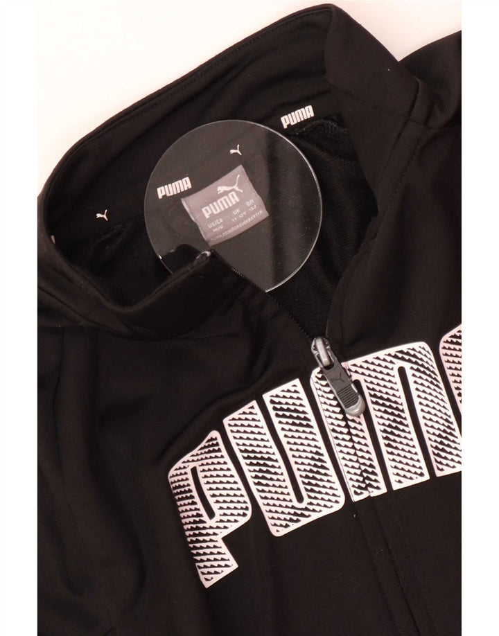 Giacca da ginnastica grafica da ragazzo Puma 11-12 anni nera
