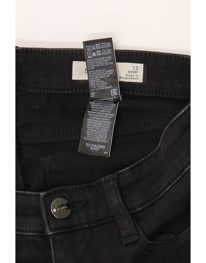 Jeans corti dritti da donna Marks & Spencer UK 12 medio W28 L29 neri