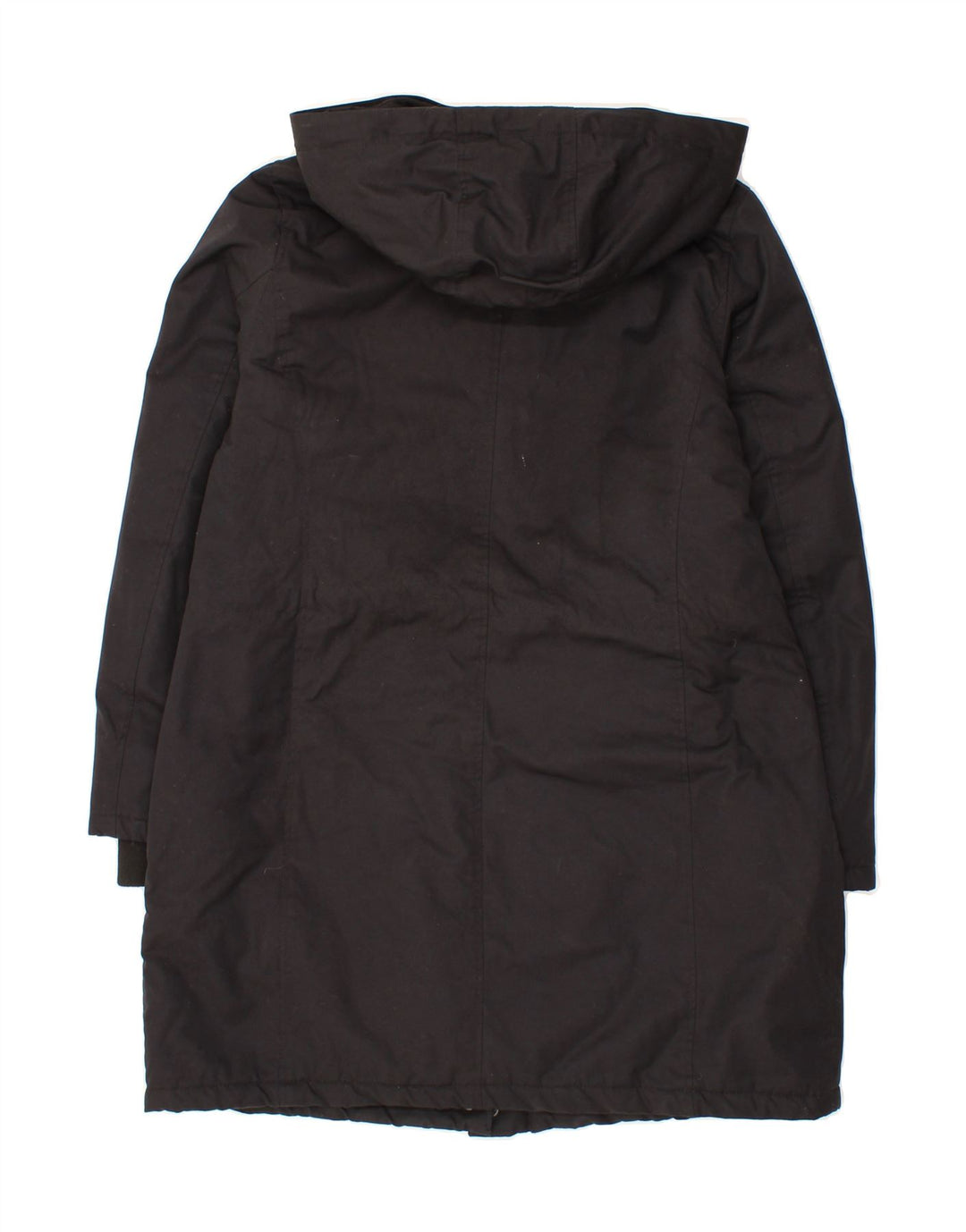 JIGSAW Womens Hooded Parka Jacket UK 12 medium Black Cotton Vintage Jigsaw and Second-Hand Jigsaw from Messina Hembry 