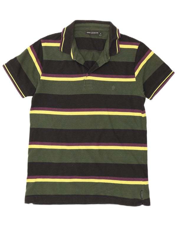 Polo da uomo vestibilità regolare French Connection in cotone a righe verde medio