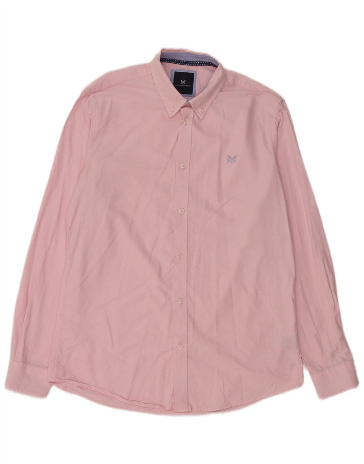 CREW CLOTHING Camicia da uomo slim fit in cotone rosa medio