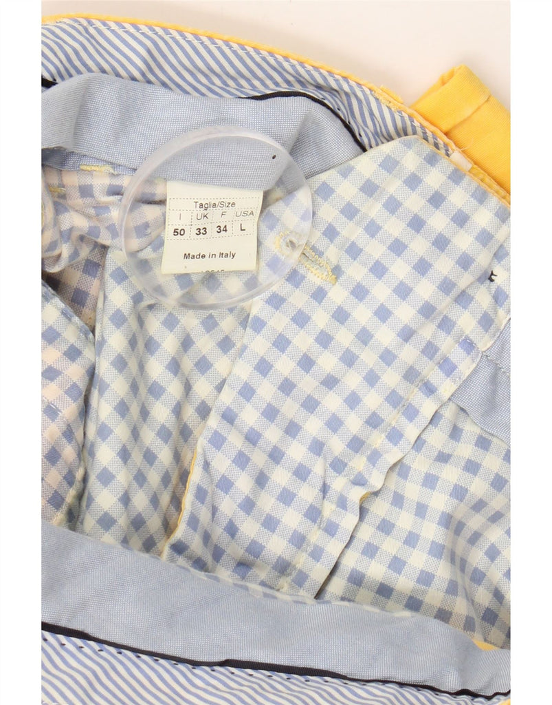 PAL ZILERI Mens Straight Chino Trousers W33 L32 Yellow Cotton Vintage Pal Zileri and Second-Hand Pal Zileri from Messina Hembry 