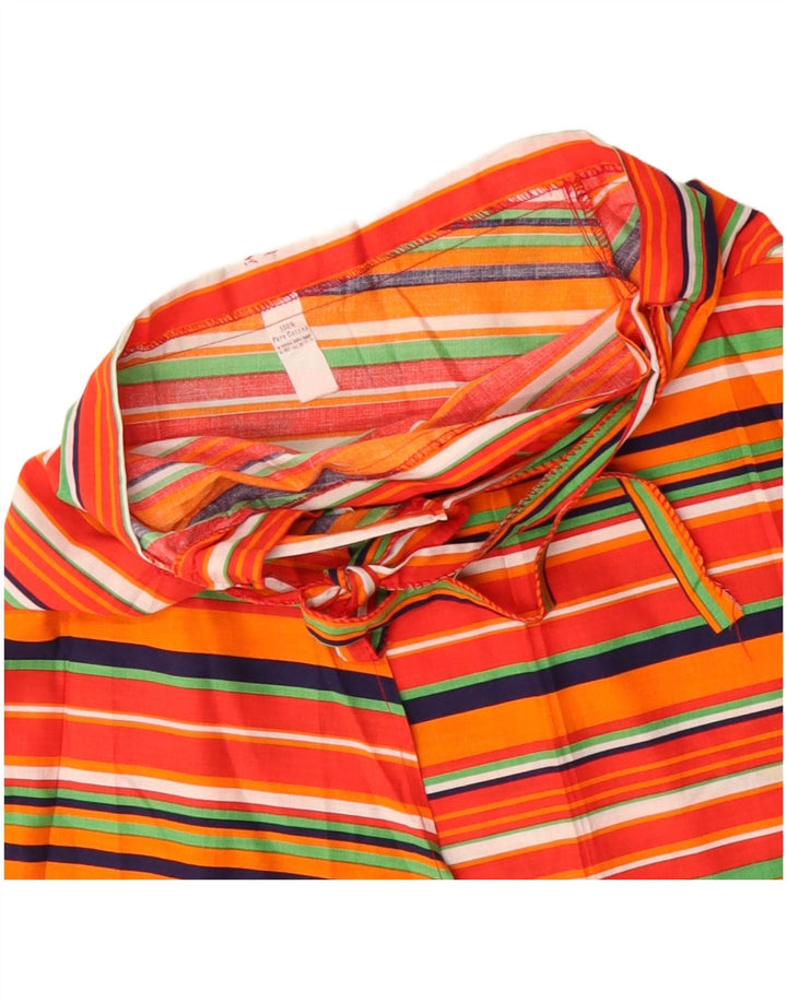 Gonna a portafoglio da donna VINTAGE W32 grande cotone a righe multicolore