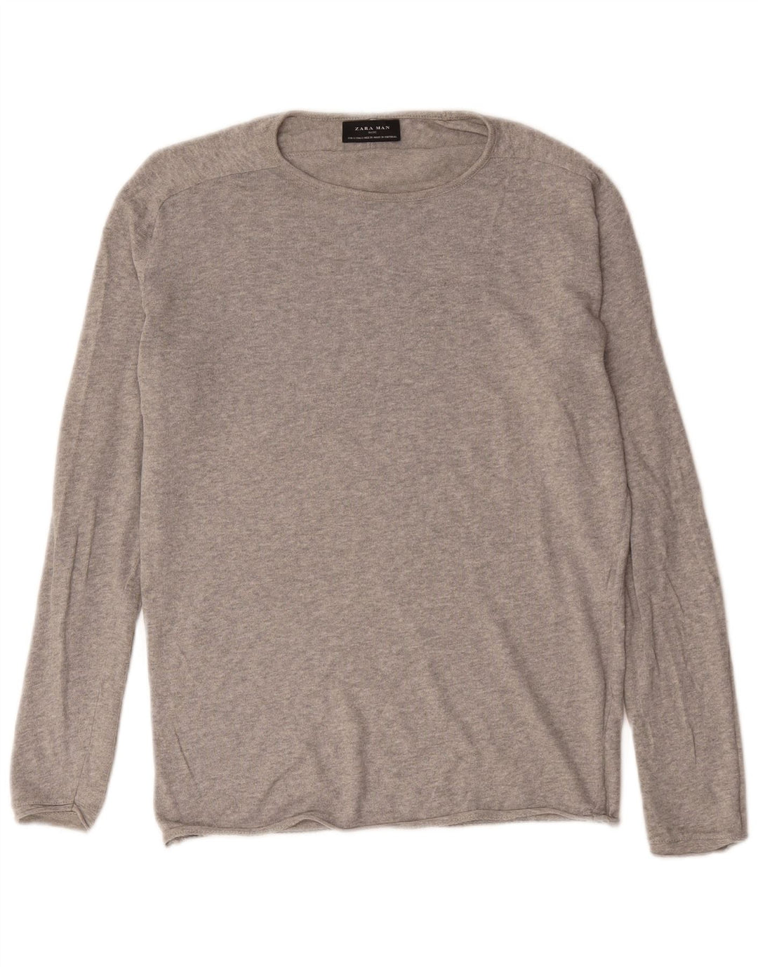 Maglione Zara da uomo con scollo a barca piccolo grigio screziato