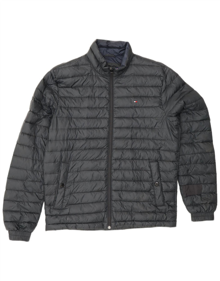 TOMMY HILFIGER Giacca imbottita da uomo UK 36 Small Poliestere nero