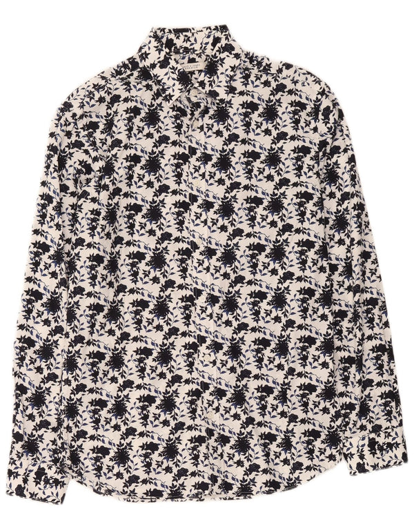 Camicia da uomo Jack & Jones in cotone floreale bianco medio