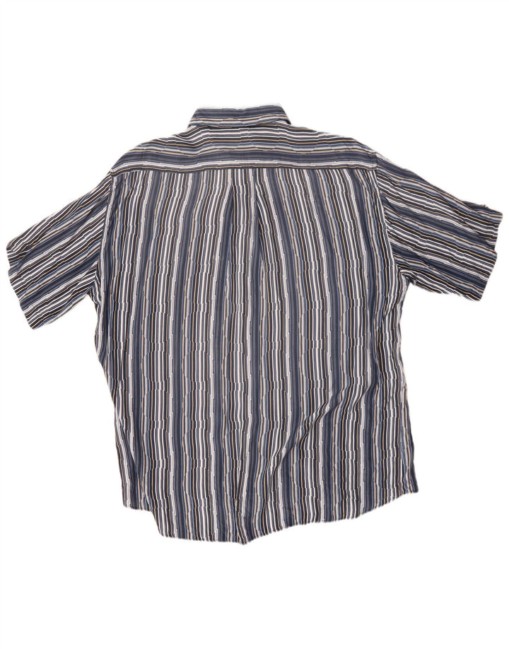 Camicia a maniche corte da uomo Tipo' S 2XL Gessato blu navy