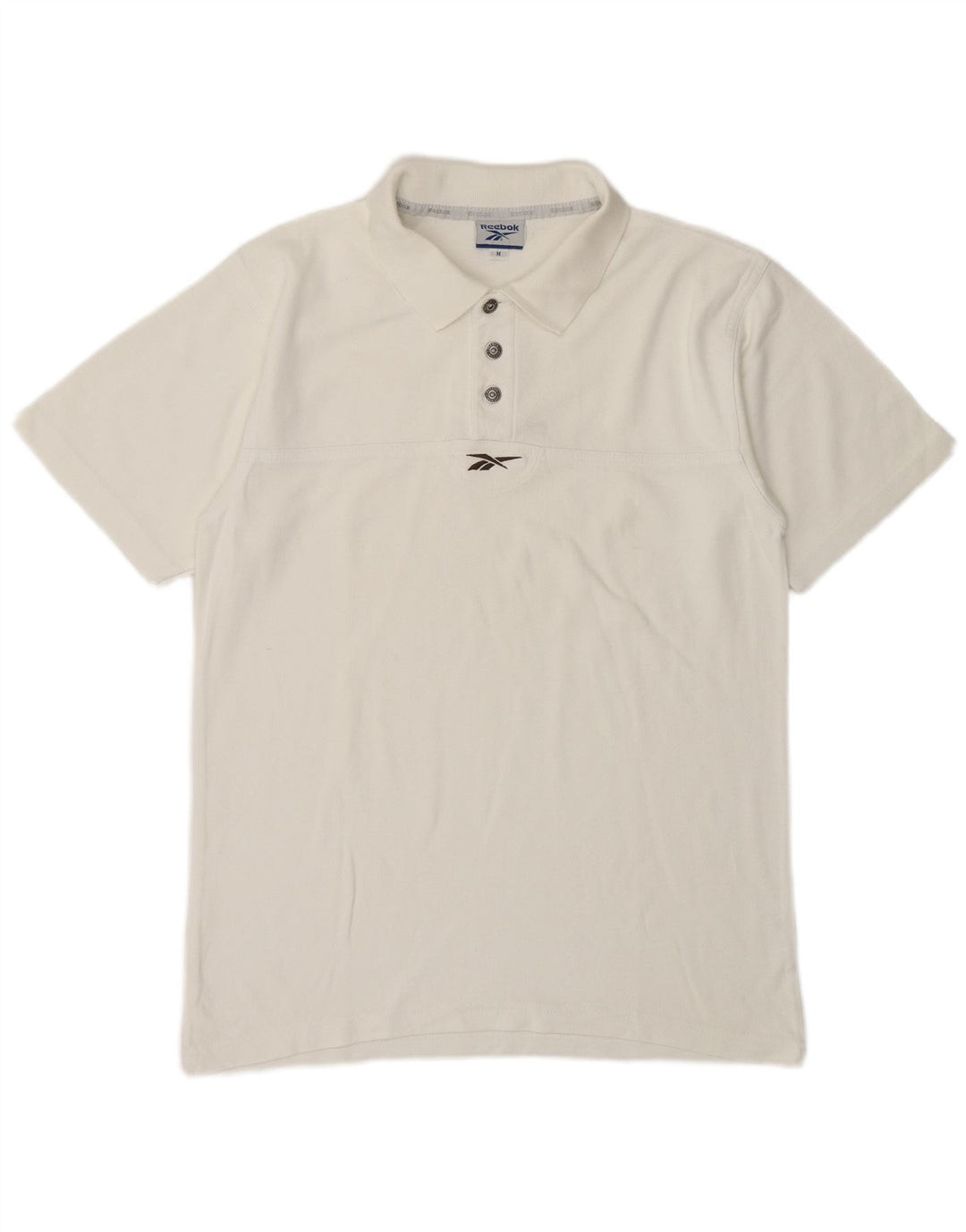 Polo Reebok da uomo in cotone bianco medio