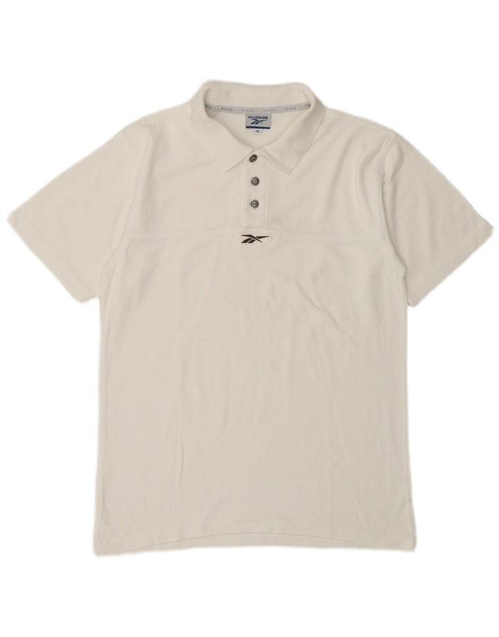 Polo Reebok da uomo in cotone bianco medio