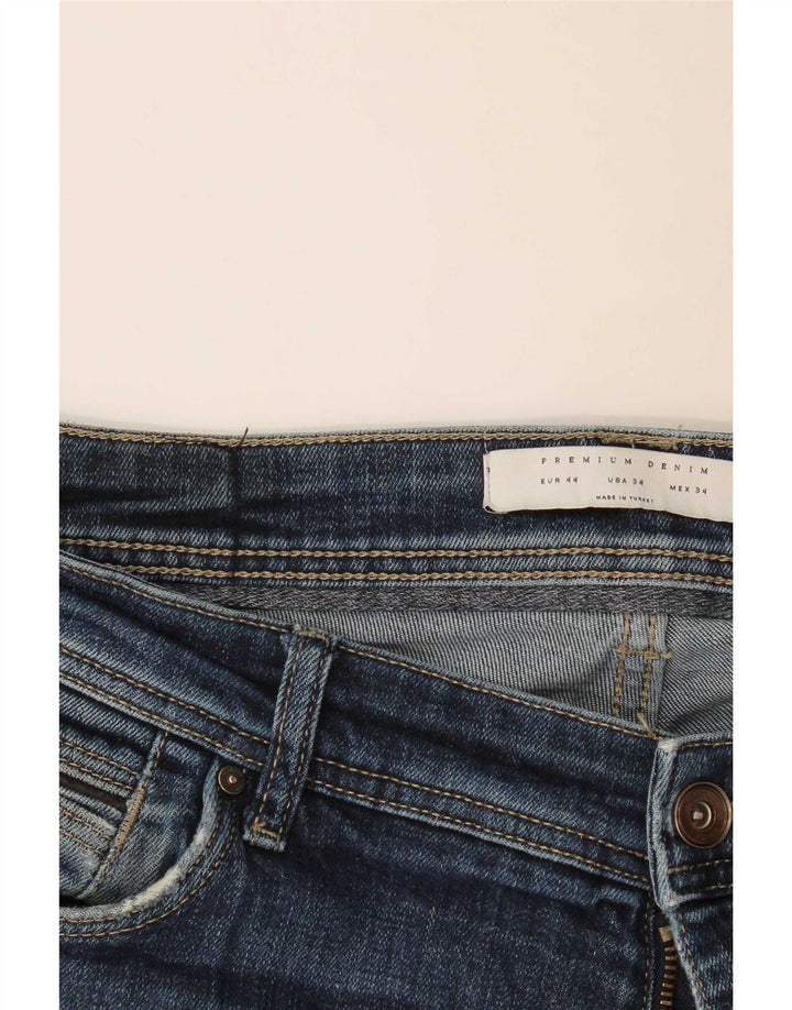 Jeans slim da uomo Zara EU 44 Large W34 L33 Blu