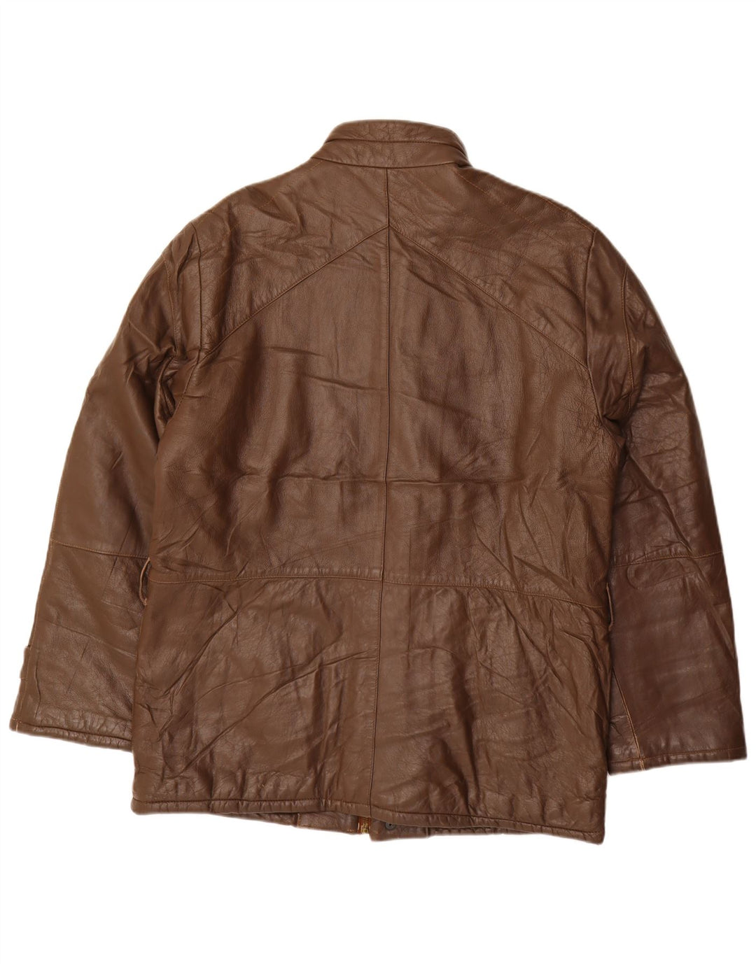 Giacca in Pelle Uomo VINTAGE IT 52 XL Pelle Marrone