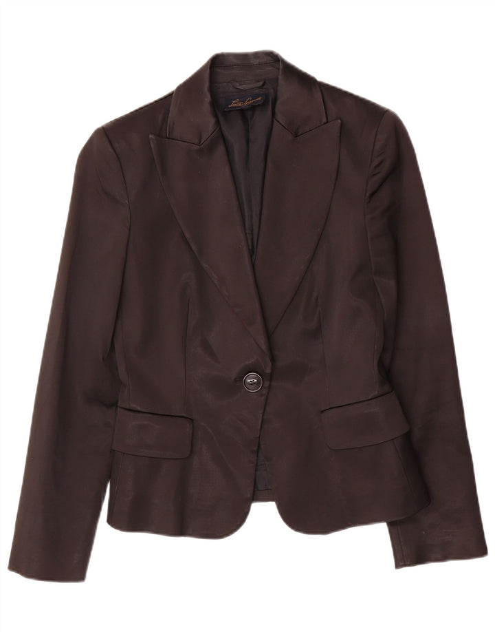 Giacca Blazer a 1 Bottone da Donna Luisa Spagnoli IT 42 Acetato Nero Medio