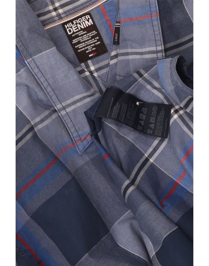 TOMMY HILFIGER Camicia da uomo in cotone a quadri grandi blu