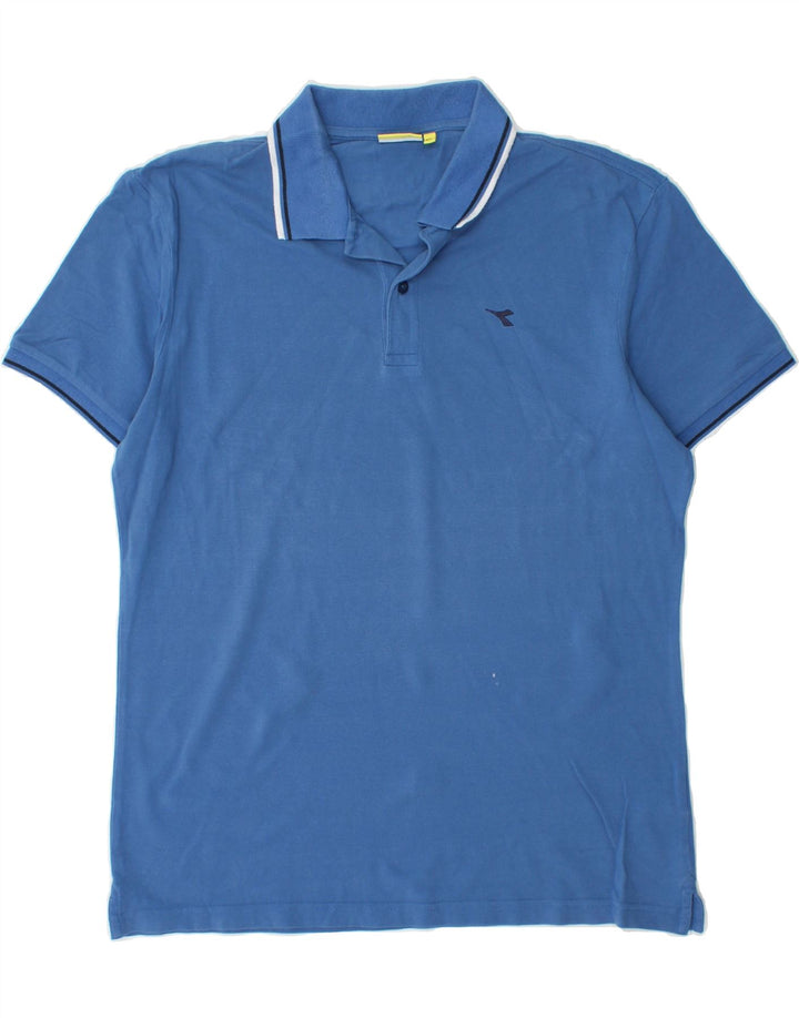 DIADORA Mens Polo Shirt XL Blue Cotton Vintage Diadora and Second-Hand Diadora from Messina Hembry 