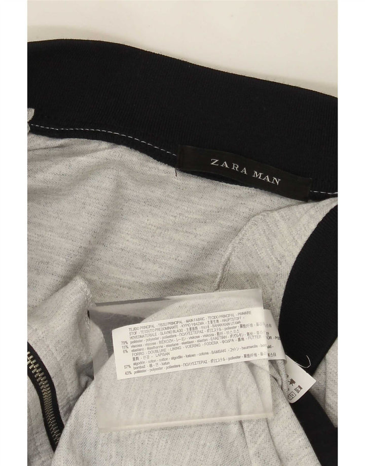Giacca da ginnastica da uomo Zara piccola in poliestere chiazzato grigio