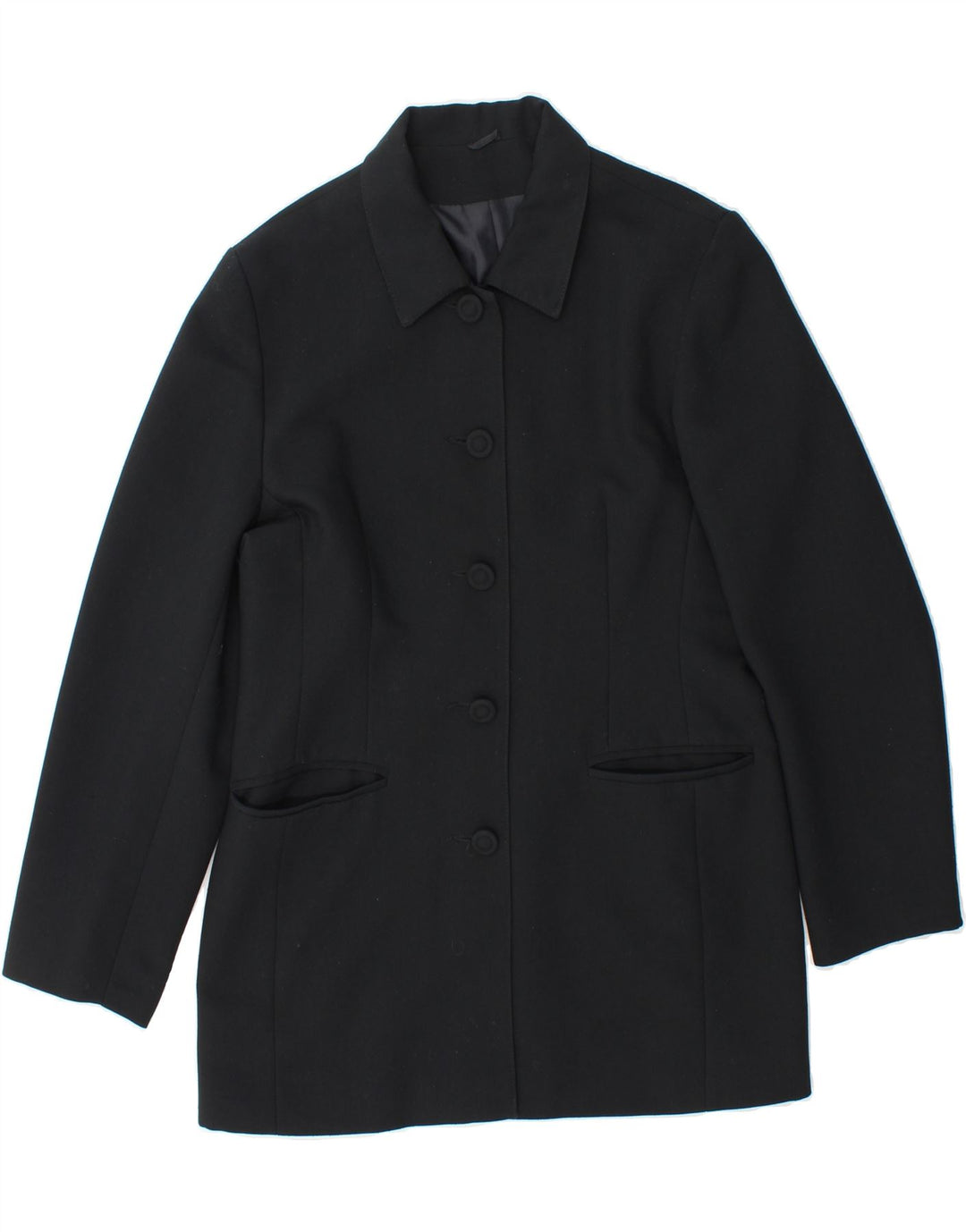 DOROTHY PERKINS Womens Longline 7 button Blazer Jacket UK 12 Medium  Black Vintage Dorothy Perkins and Second-Hand Dorothy Perkins from Messina Hembry 