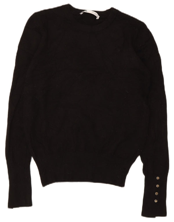 Maglione maglione girocollo da donna Zara UK 10 piccolo nero