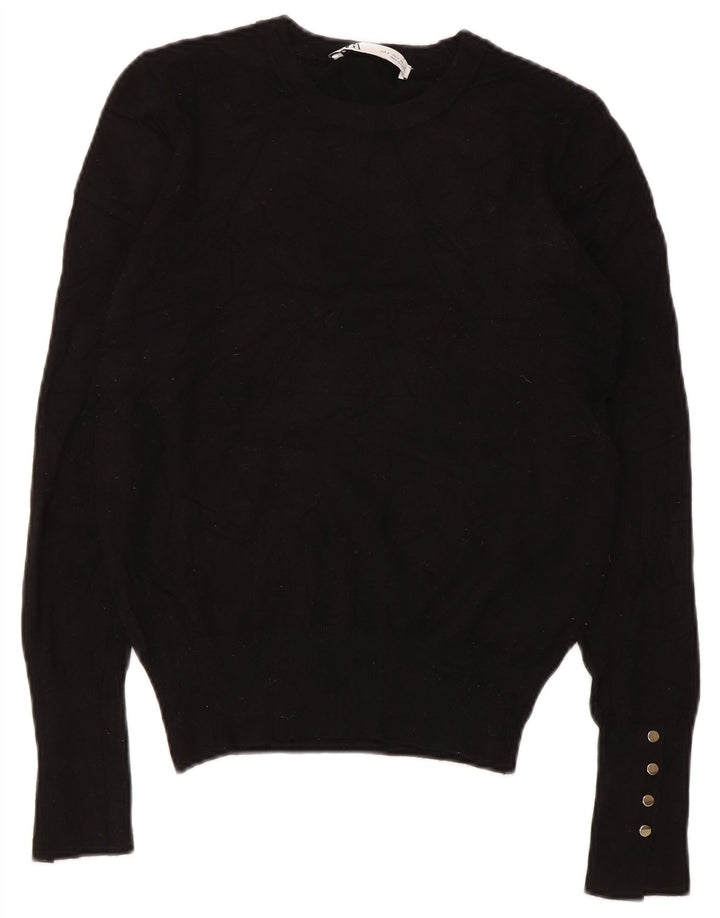 Maglione maglione girocollo da donna Zara UK 10 piccolo nero