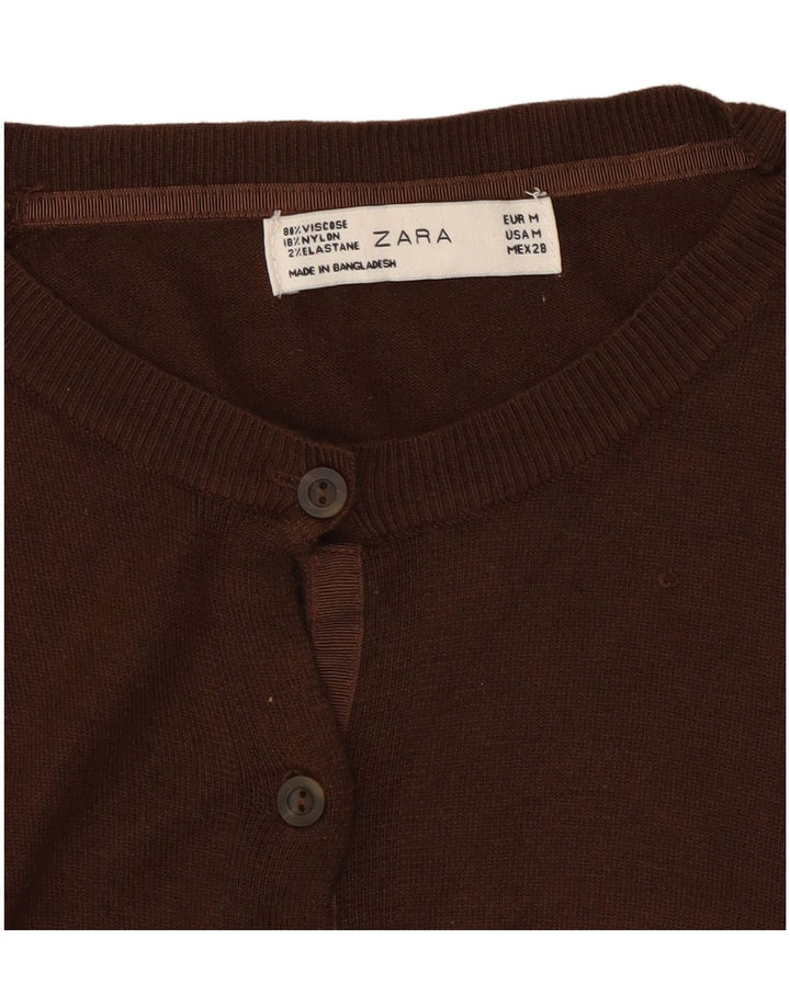 Maglione cardigan da donna Zara UK 14 Marrone medio
