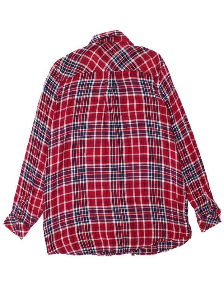 BENETTON Womens Flannel Shirt UK 14 Medium Red Check