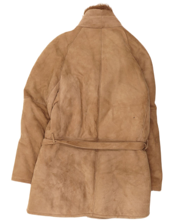 Cappotto vintage da uomo in shearling IT 46 piccolo beige