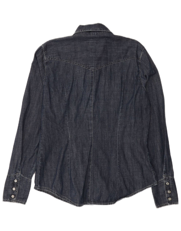 Camicia in denim da donna Carrera UK 16 grande cotone blu navy